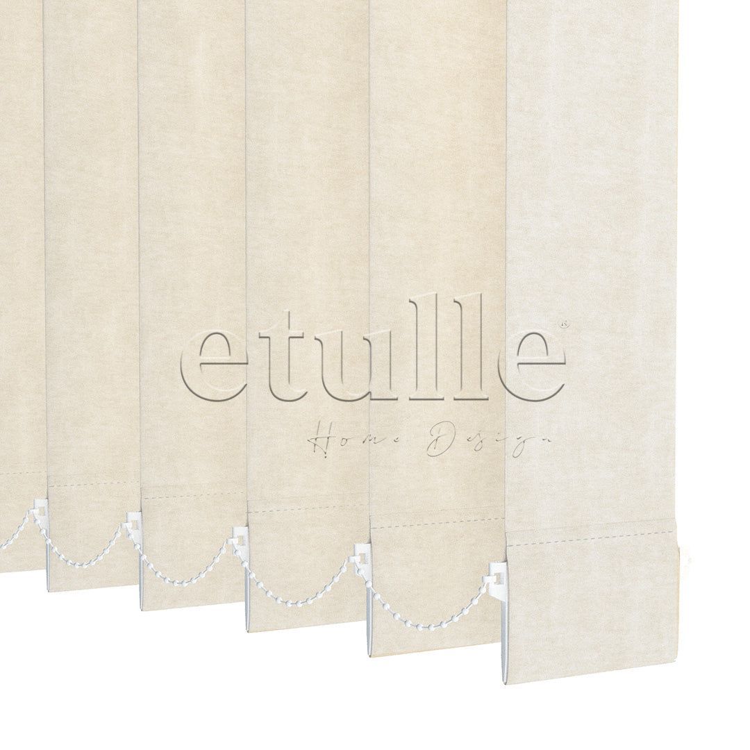 Cream Blackout Fabric Vertical Blinds | Seraphina