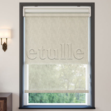Cream Patterned Double Roller Blind | Abloom