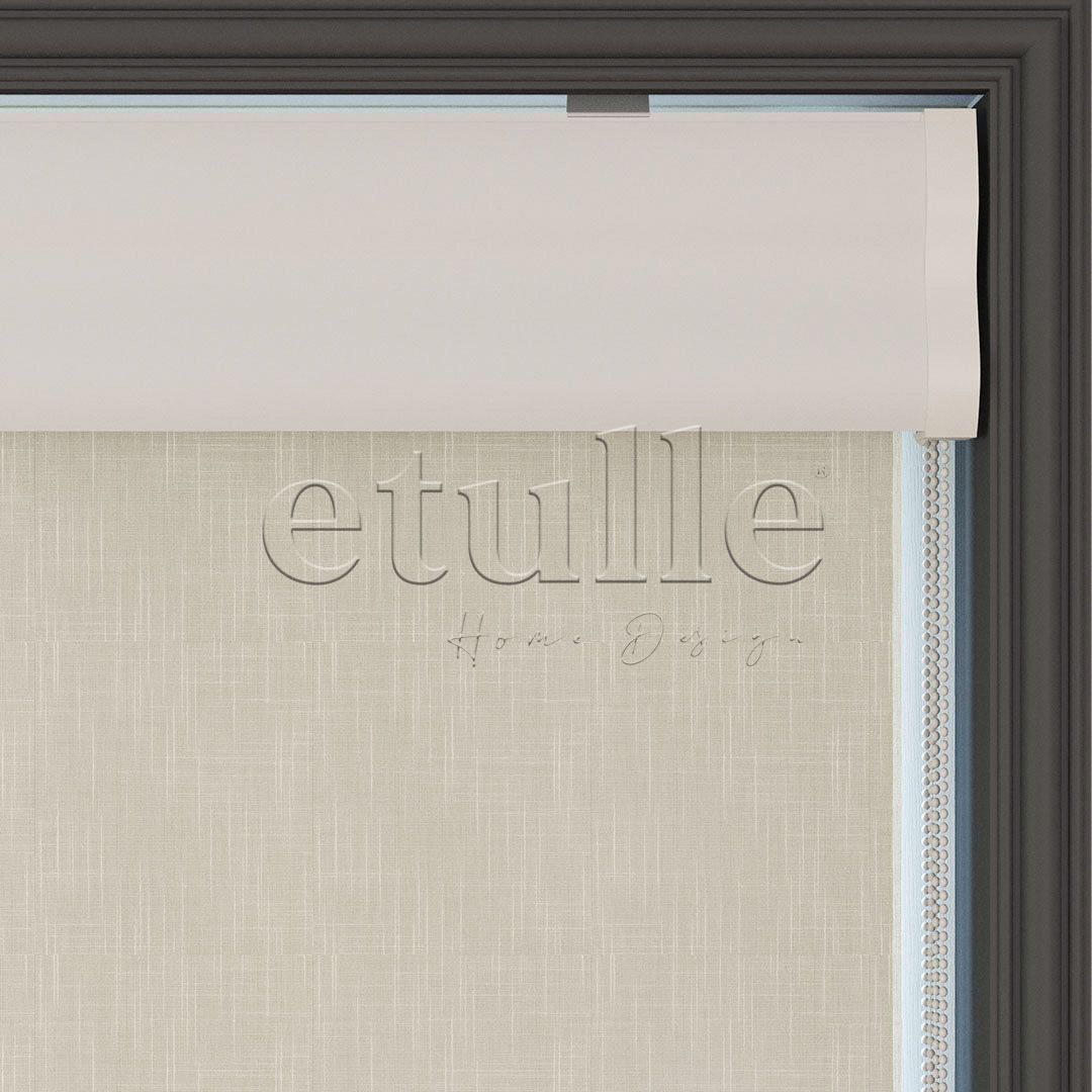 Cream Patterned Double Roller Blind | Abloom
