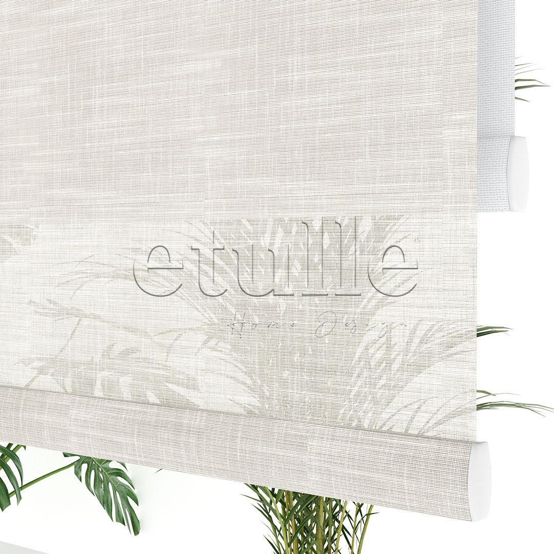Cream Patterned Double Roller Blind | Dauphine