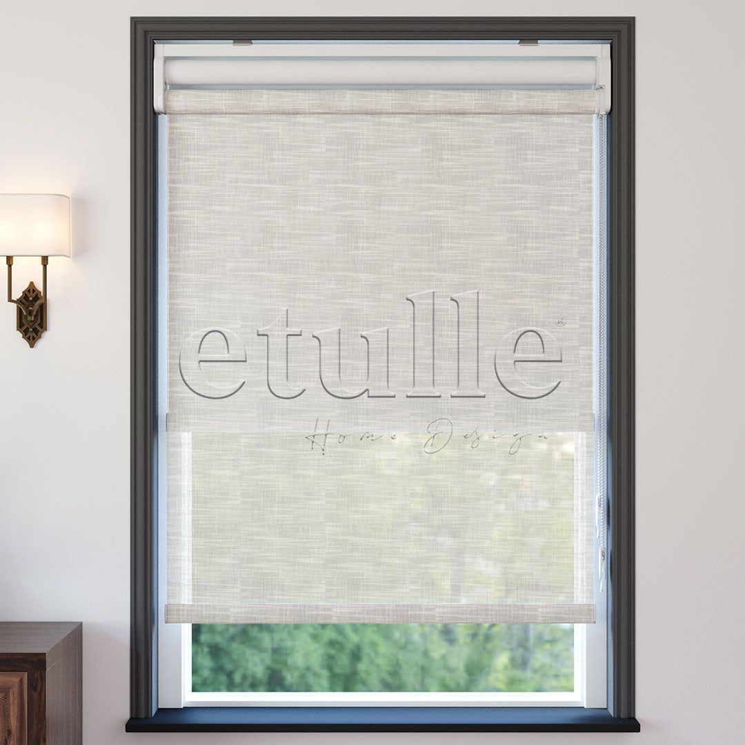 Cream Patterned Double Roller Blind | Dauphine