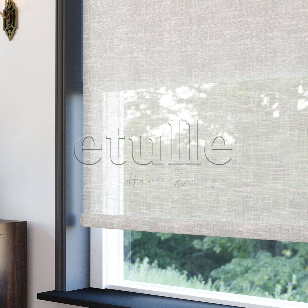 Cream Patterned Double Roller Blind | Dauphine