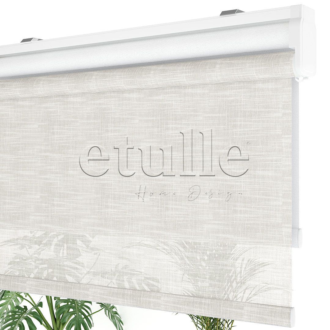Cream Patterned Double Roller Blind | Dauphine