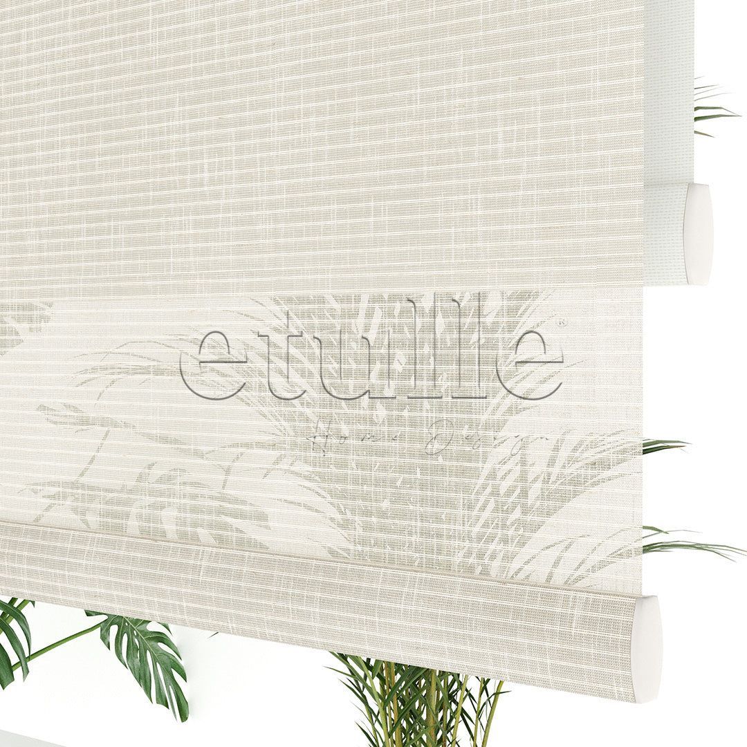 Cream Patterned Double Roller Blind | Estella