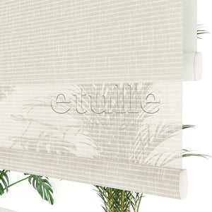 Cream Patterned Double Roller Blind | Estella