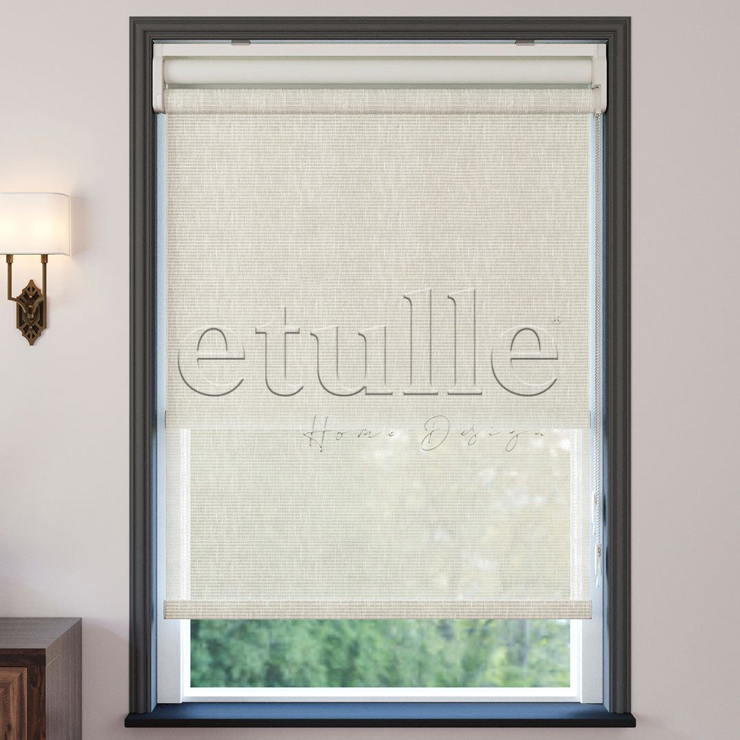 Cream Patterned Double Roller Blind | Estella