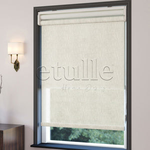 Cream Patterned Double Roller Blind | Estella