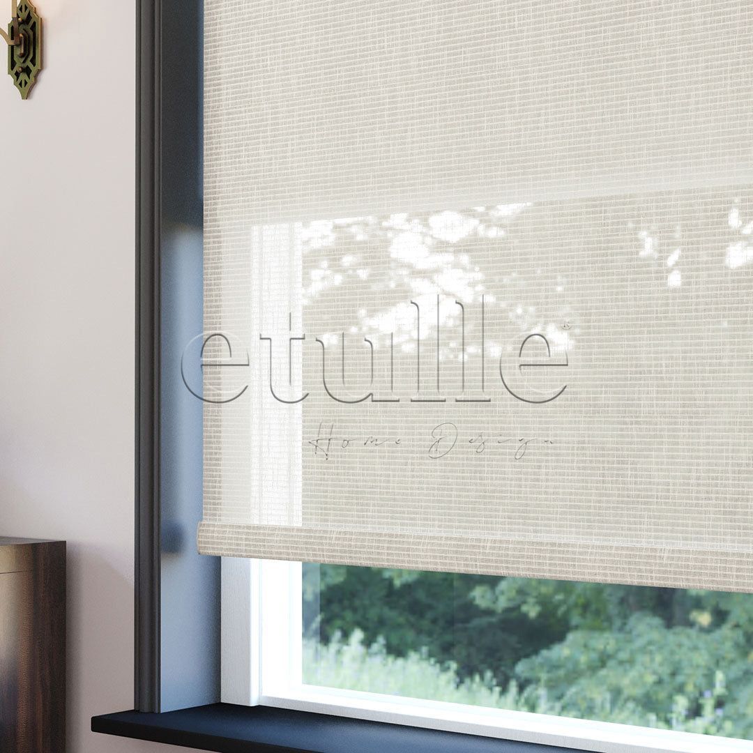 Cream Patterned Double Roller Blind | Estella