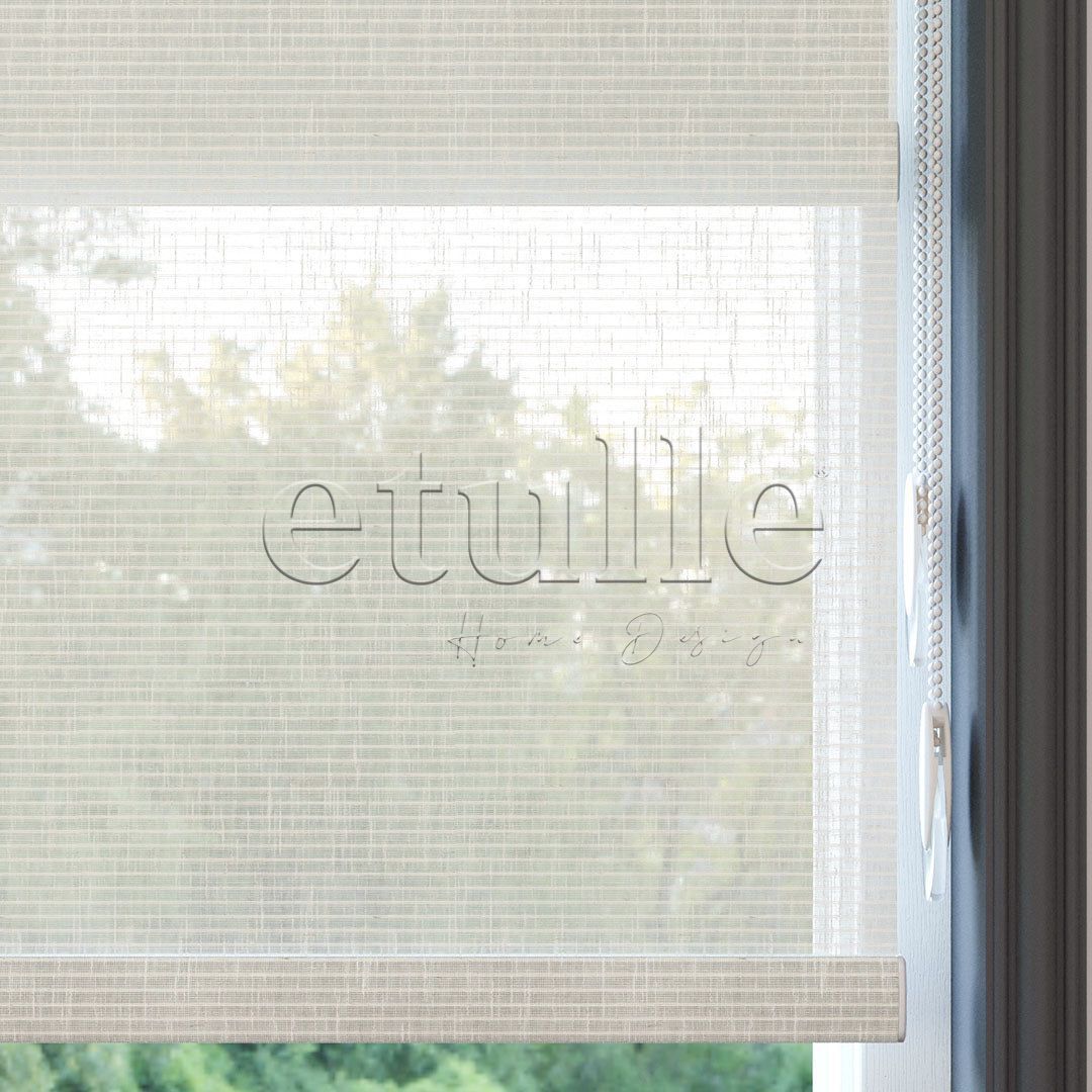 Cream Patterned Double Roller Blind | Estella