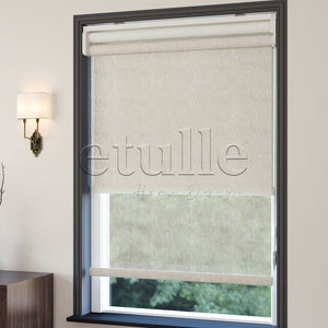 Cream Patterned Double Roller Blind | Floris