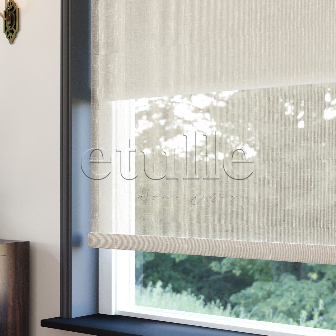 Cream Patterned Double Roller Blind | Floris