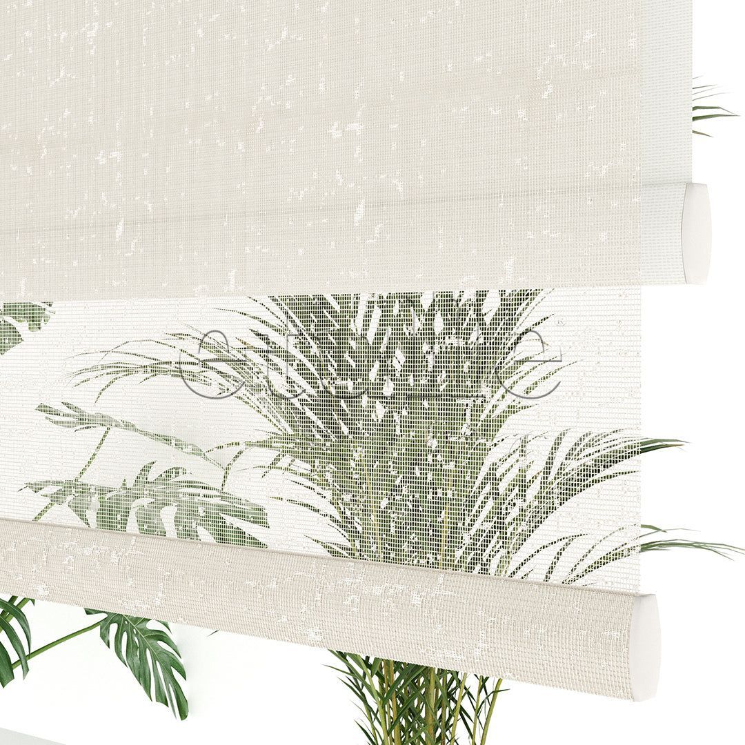 Cream Patterned Double Roller Blind | Octavia