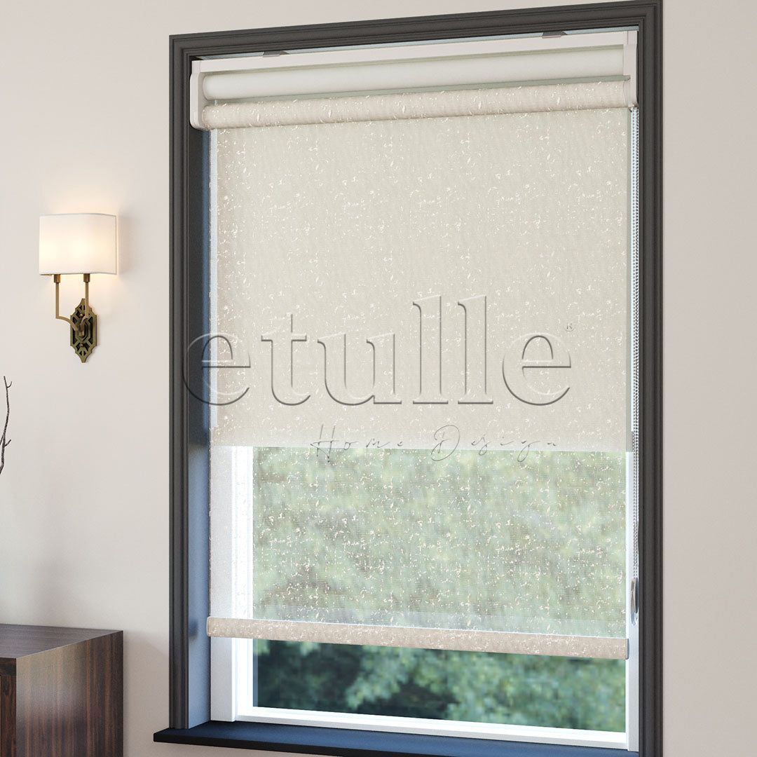 Cream Patterned Double Roller Blind | Octavia