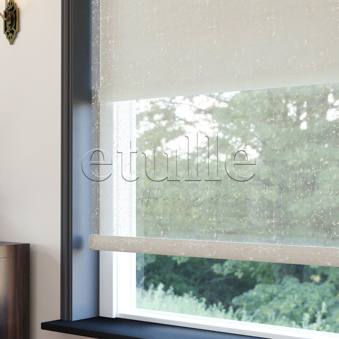 Cream Patterned Double Roller Blind | Octavia