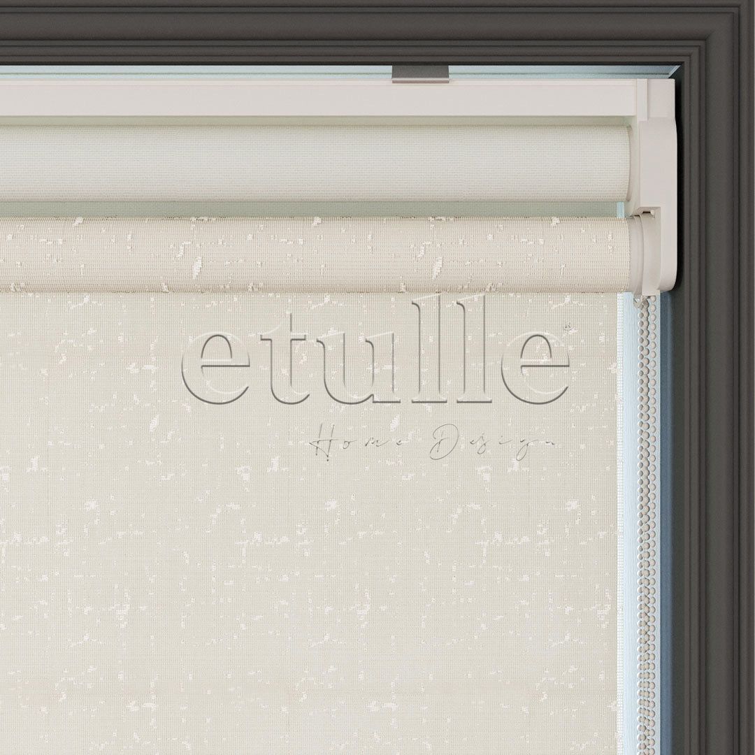 Cream Patterned Double Roller Blind | Octavia