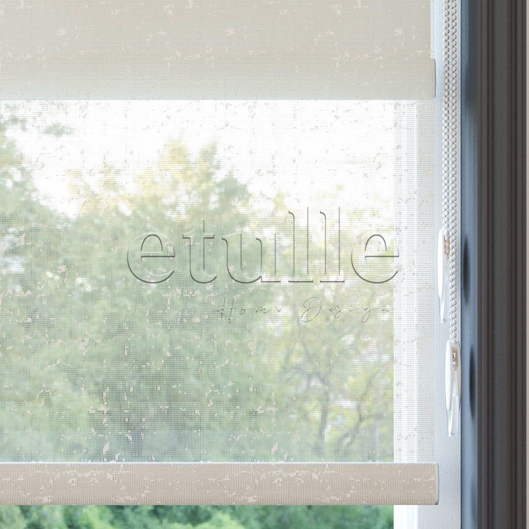 Cream Patterned Double Roller Blind | Octavia