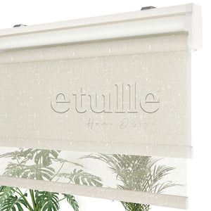 Cream Patterned Double Roller Blind | Octavia
