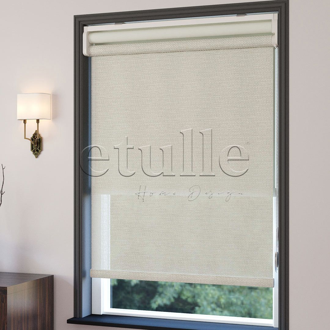 Cream Plain Double Roller Blind | Lucent