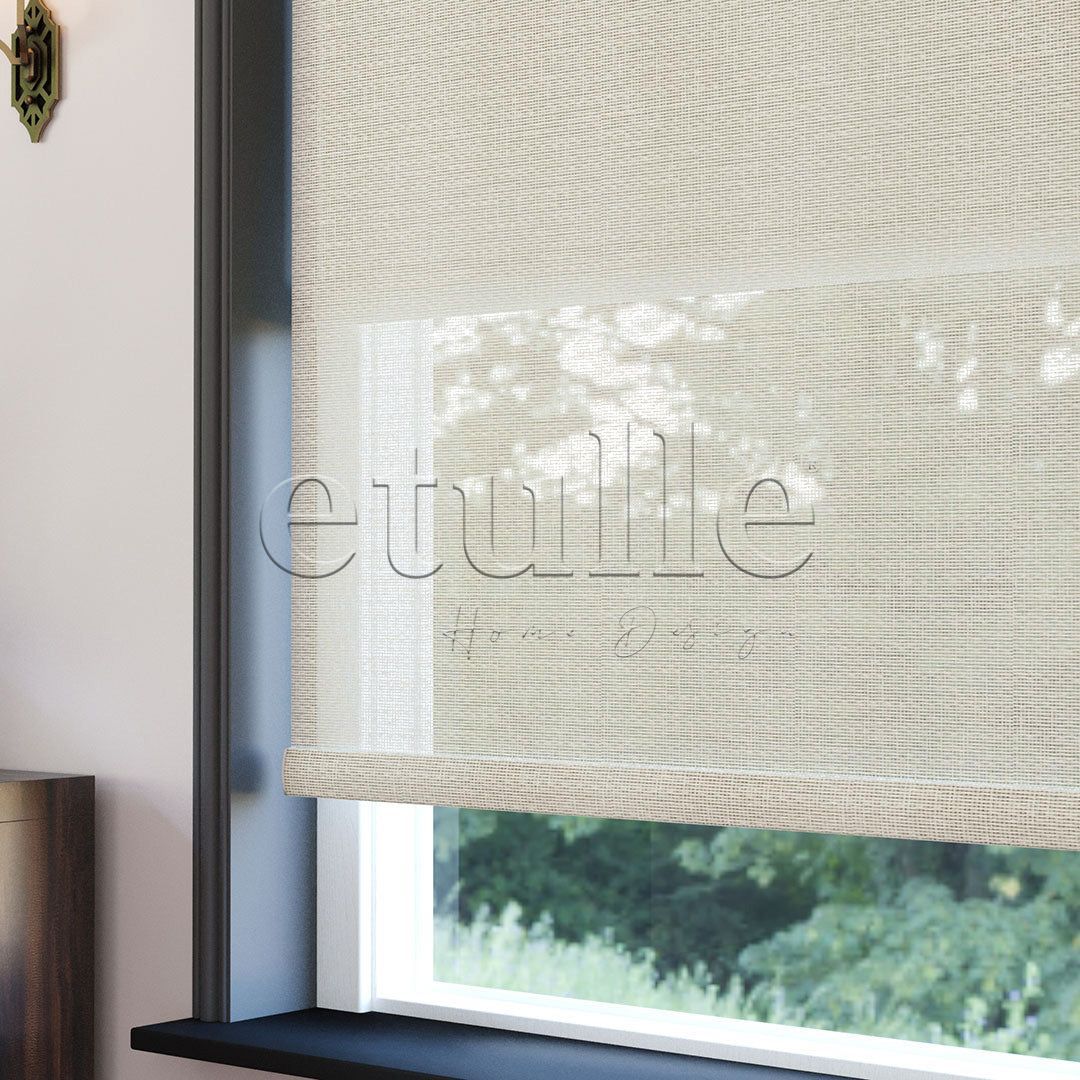 Cream Plain Double Roller Blind | Lucent