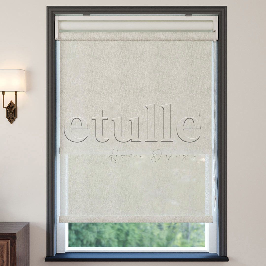 Cream Plain Double Roller Blind | Nevis