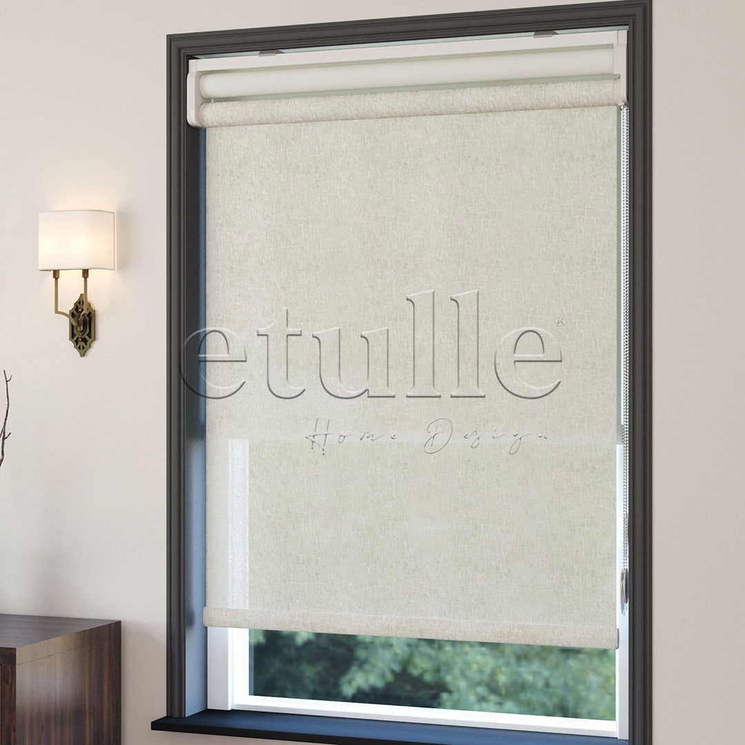 Cream Plain Double Roller Blind | Nevis