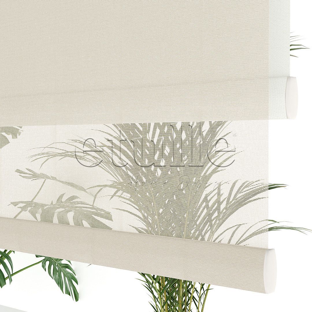 Cream Plain Double Roller Blind | Saphira