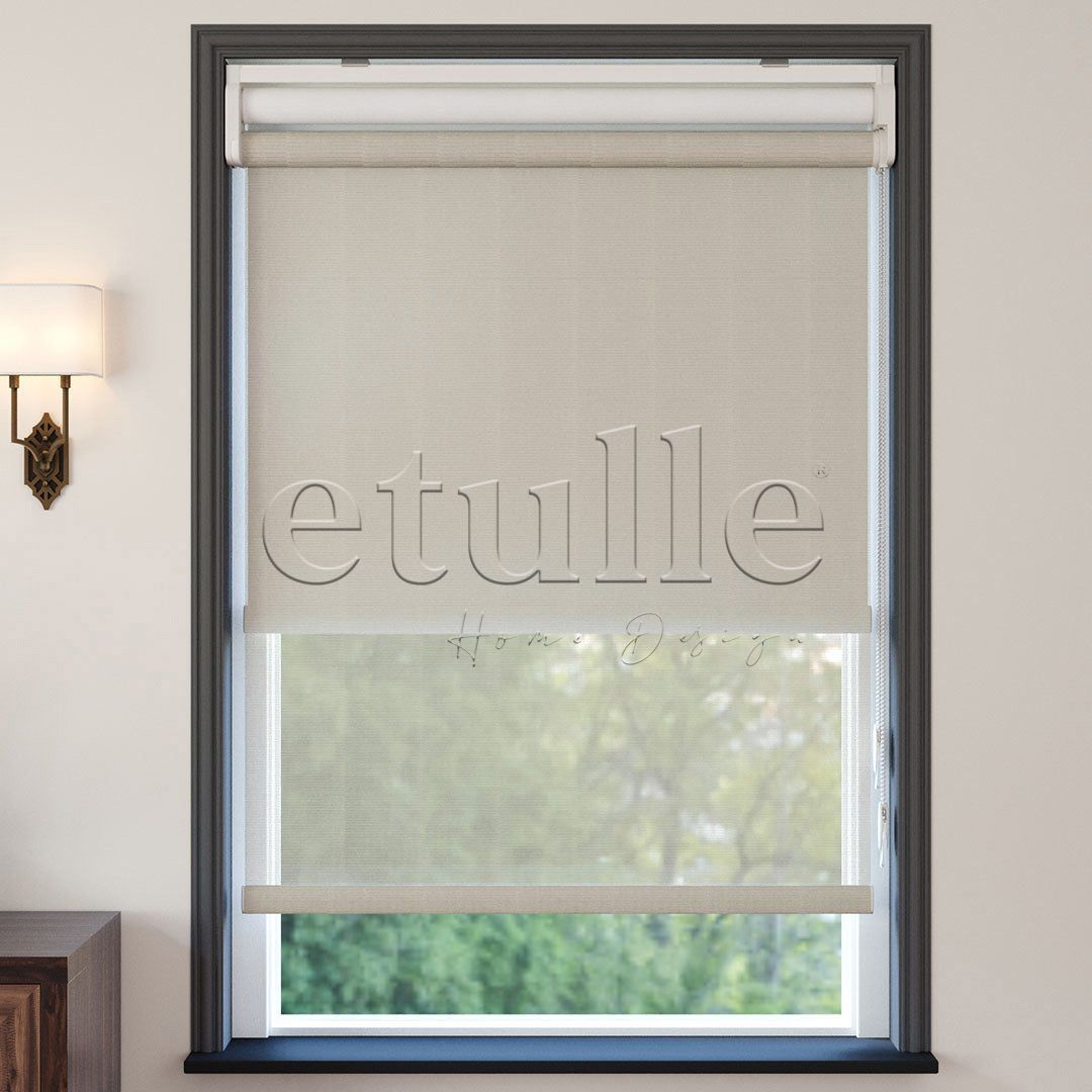 Cream Plain Double Roller Blind | Saphira