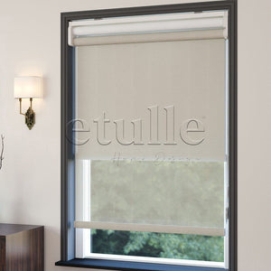 Cream Plain Double Roller Blind | Saphira
