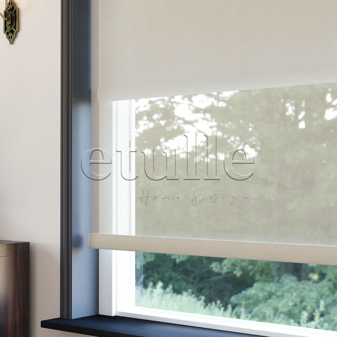 Cream Plain Double Roller Blind | Saphira