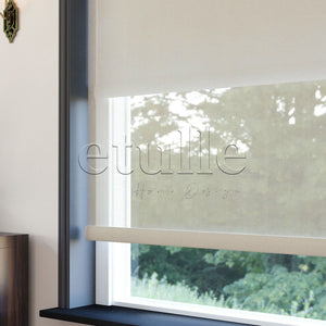 Cream Plain Double Roller Blind | Saphira