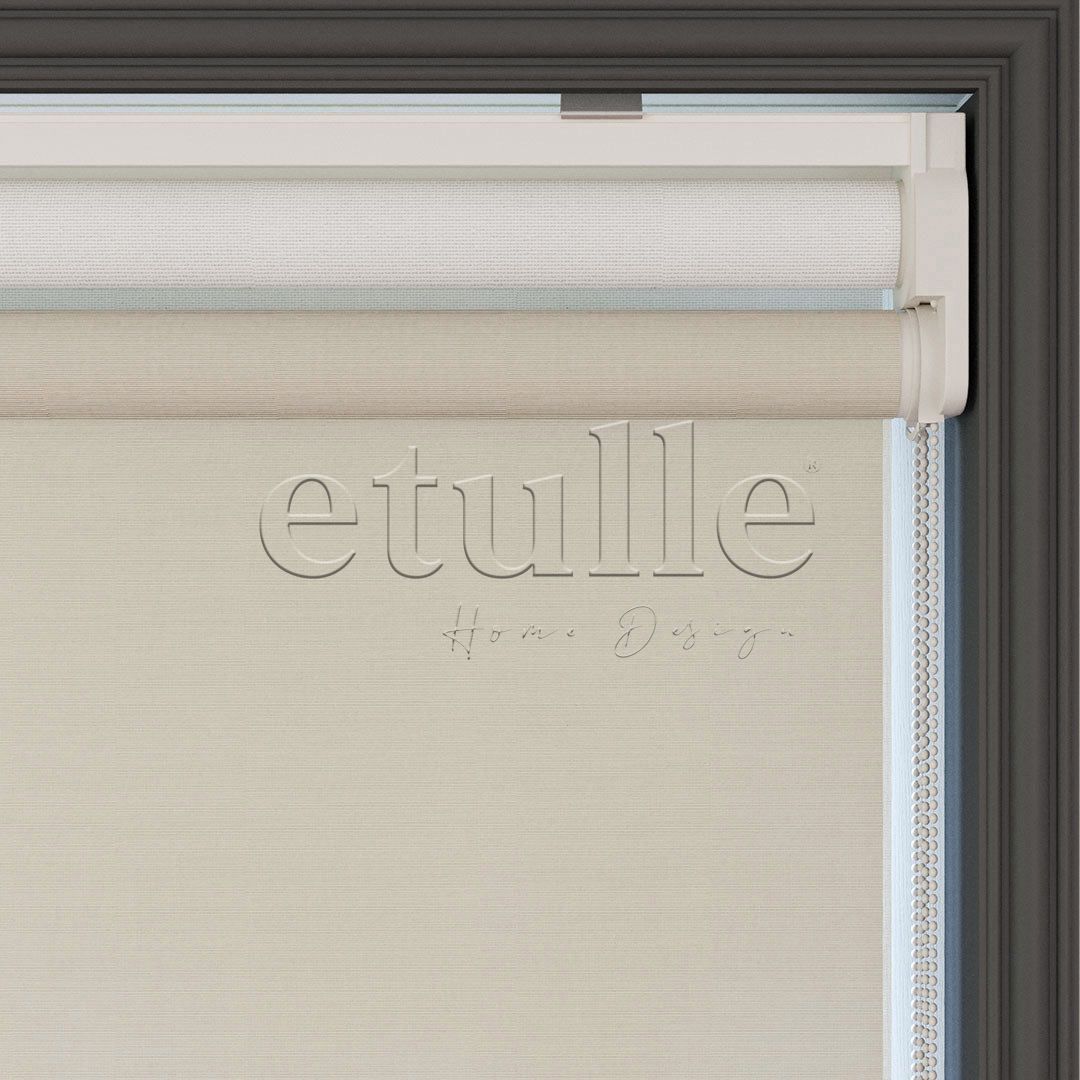 Cream Plain Double Roller Blind | Saphira
