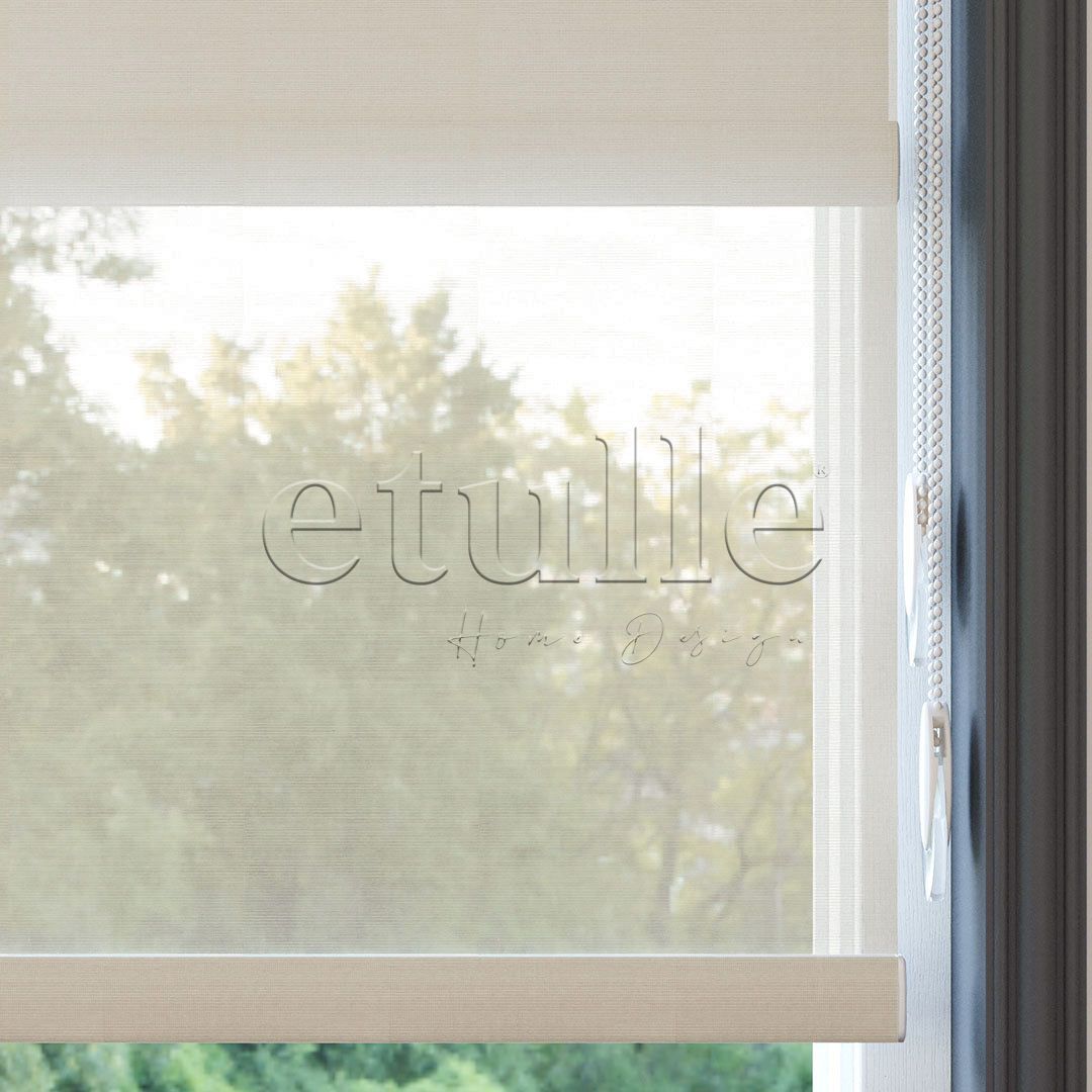 Cream Plain Double Roller Blind | Saphira