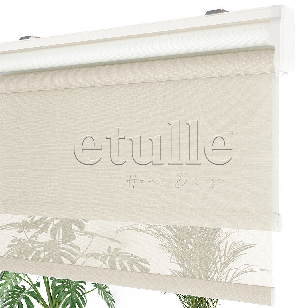 Cream Plain Double Roller Blind | Saphira