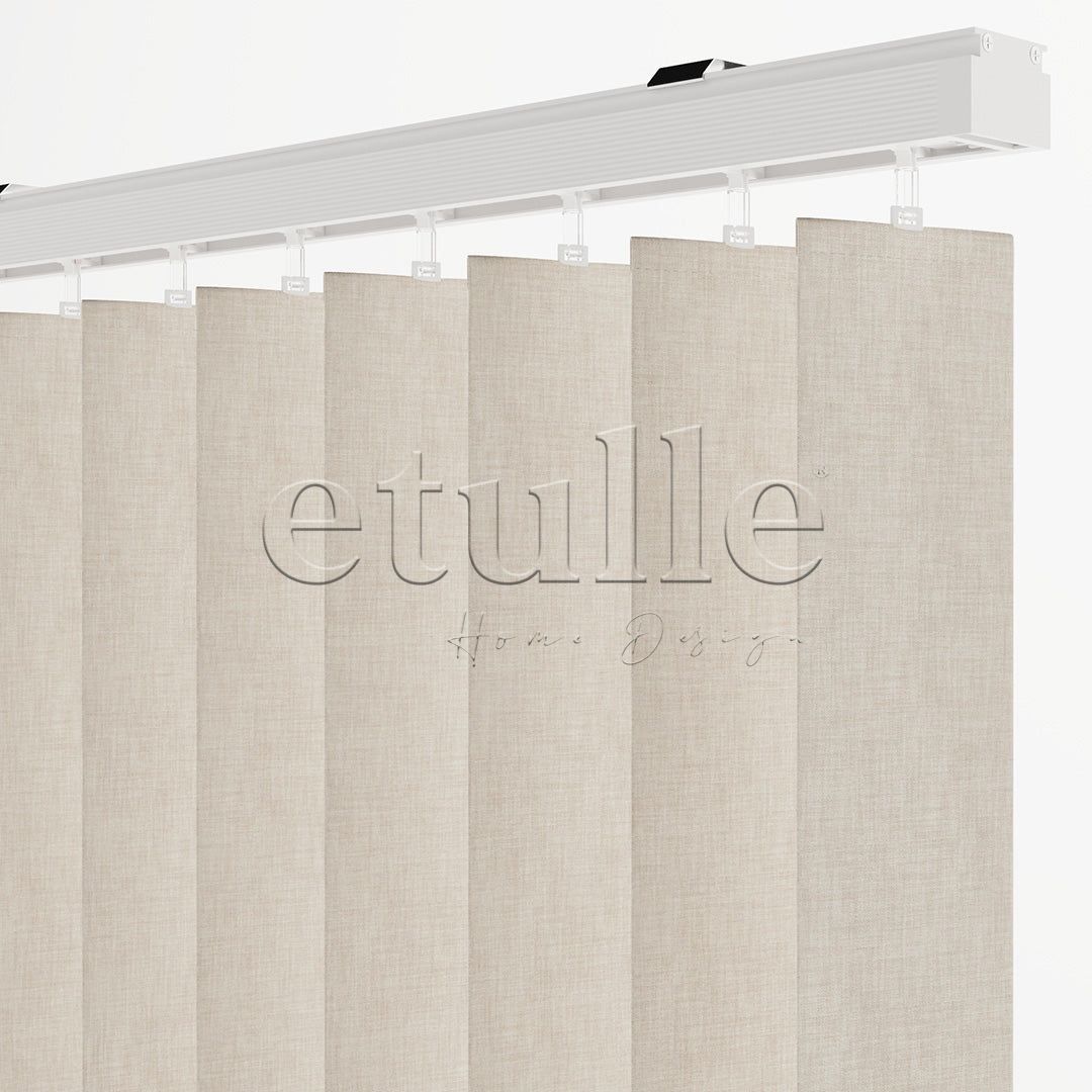 Cream Plain Fabric Vertical Blinds | Brodie