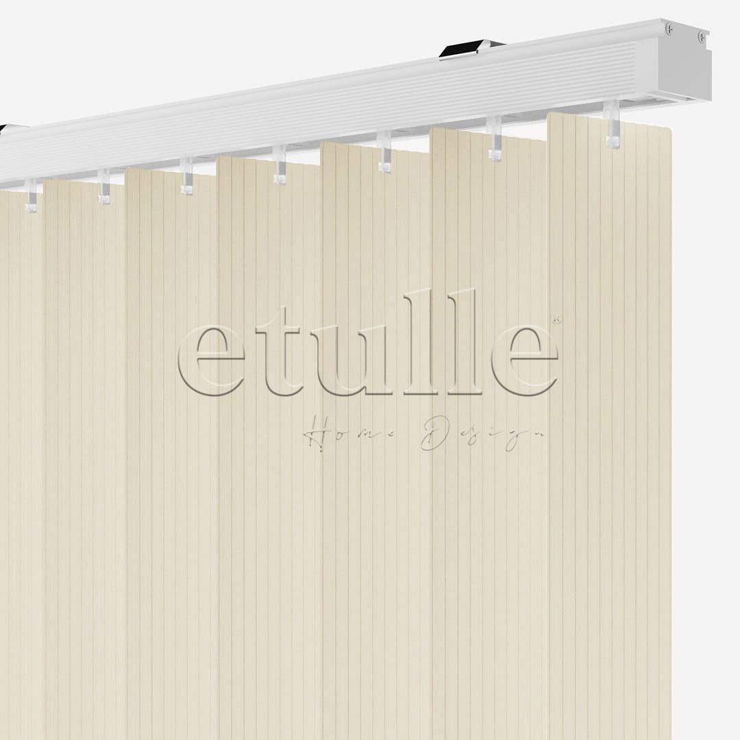 Cream Channel PVC Vertical Curtain