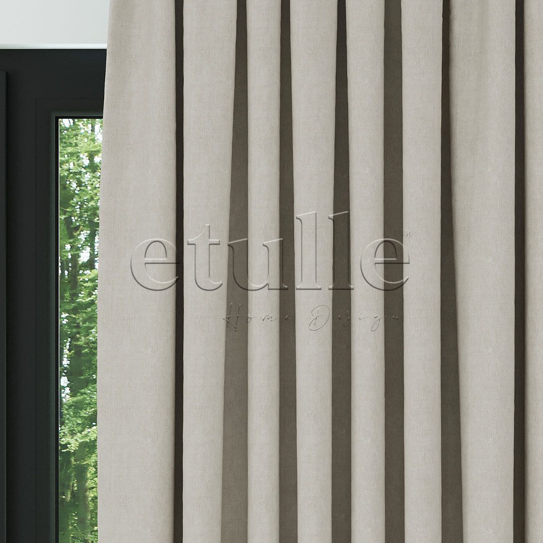 Krem Naturel Keten Fon Perde | Casual