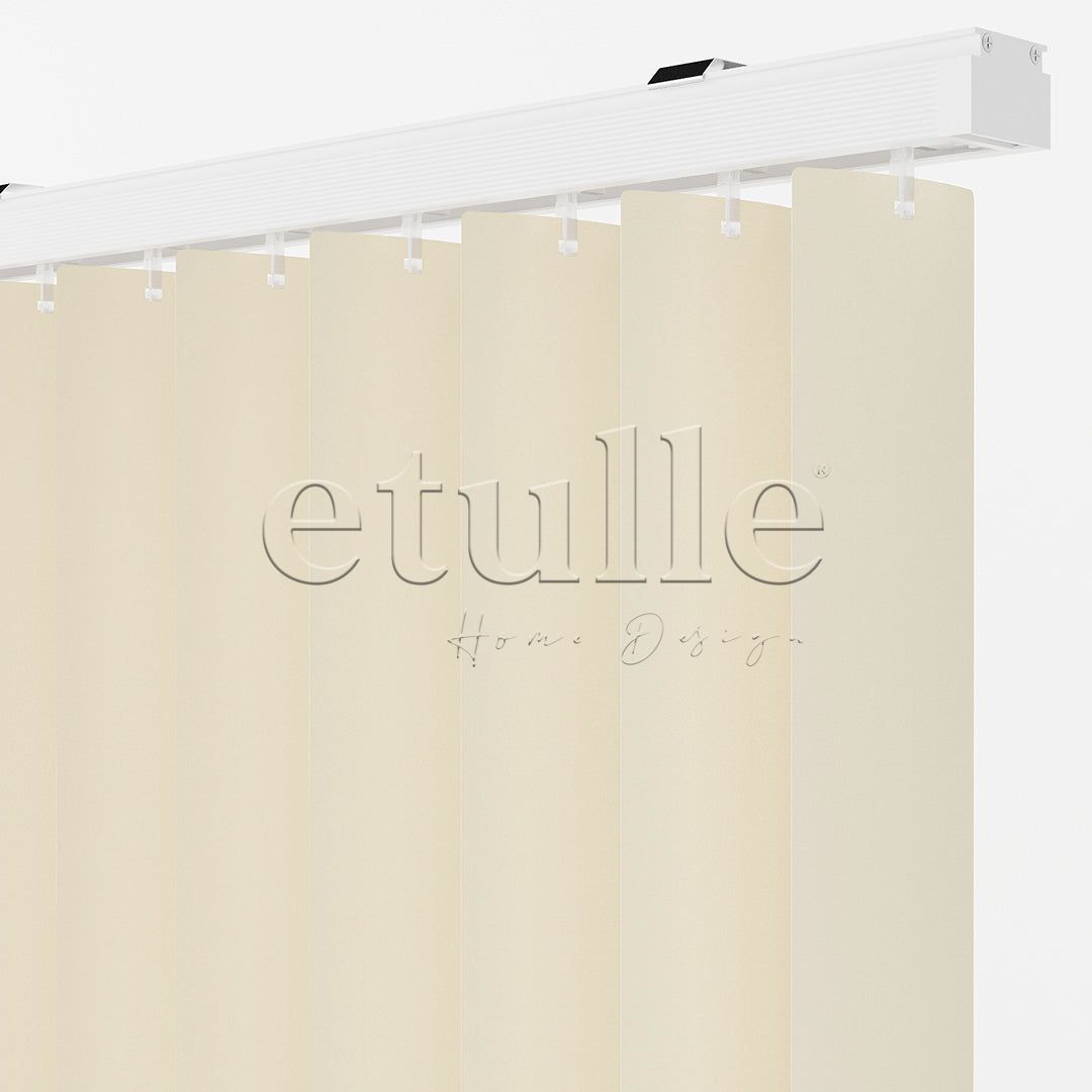 Krem Oval Düz PVC Dikey Perde
