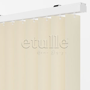 Krem Oval Düz PVC Dikey Perde