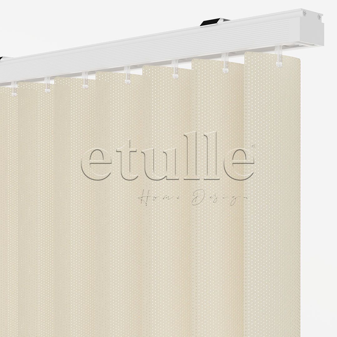 Krem Oval Perfore PVC Dikey Perde