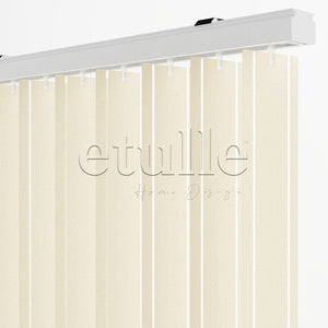 Cream Transparent Split Striped PVC Vertical Curtain