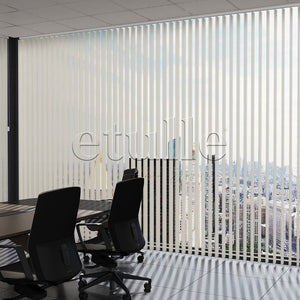 Cream Transparent Split Striped PVC Vertical Curtain