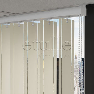 Cream Transparent Split Striped PVC Vertical Curtain