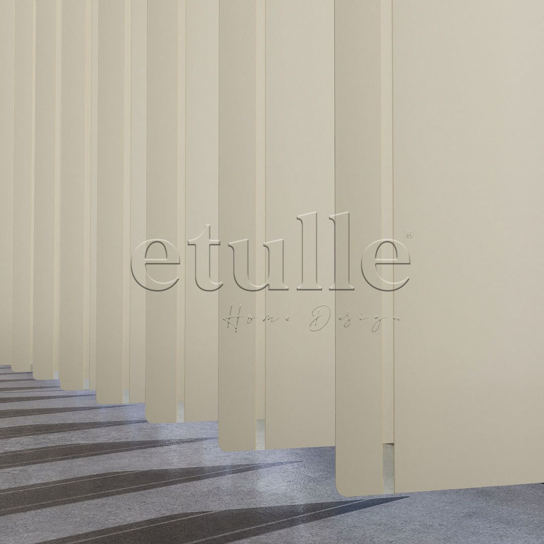Cream Transparent Split Striped PVC Vertical Curtain