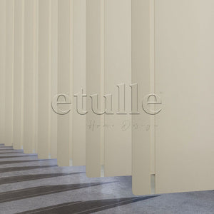 Cream Transparent Split Striped PVC Vertical Curtain