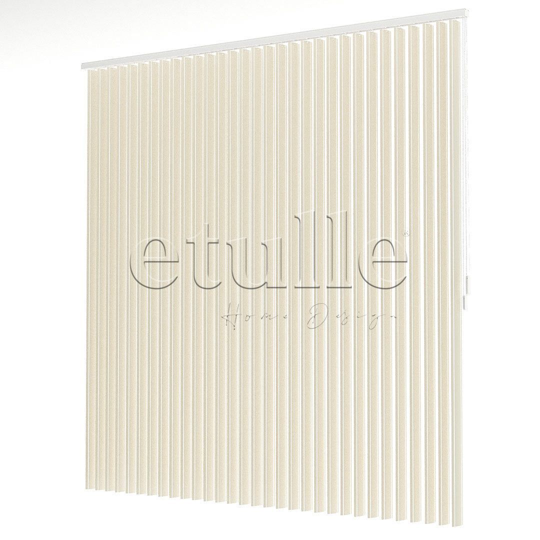 Cream Transparent Split Striped PVC Vertical Curtain