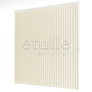 Cream Transparent Split Striped PVC Vertical Curtain