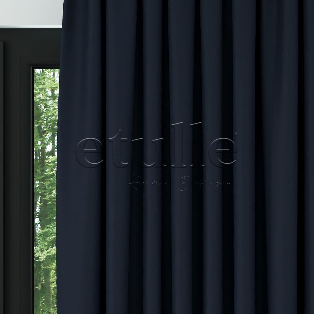 Lacivert Blackout Karartma Fon Perde | Larice