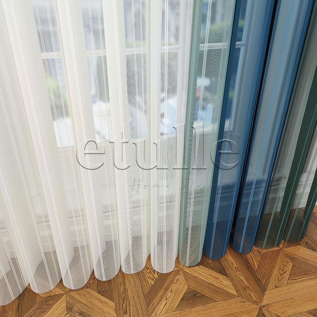 Lafe - Striped Vertical Tulle Curtain