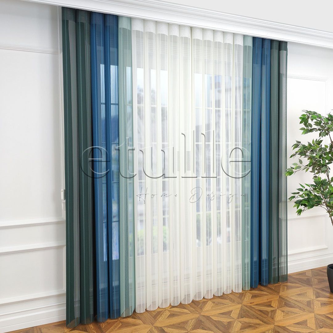 Lafe - Striped Vertical Tulle Curtain