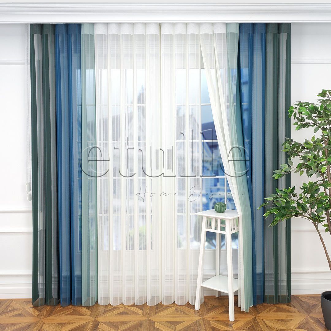 Lafe - Striped Vertical Tulle Curtain